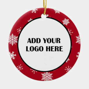 Ornamento De Cerâmica Logotipo e Informações da Empresa Cliente