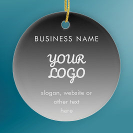 Ornamento De Cerâmica Logotipo e texto do Promocional moderno | Cor edit