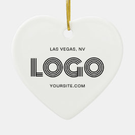 Ornamento De Cerâmica Logotipo Moderno do White Heart