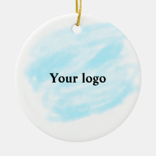 Ornamento De Cerâmica Logotipo personalizado simples e elegante aqui era