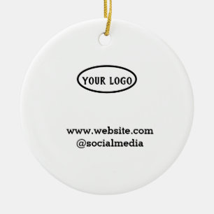 Ornamento De Cerâmica Logotipo personalizado simples e elegante aqui na 
