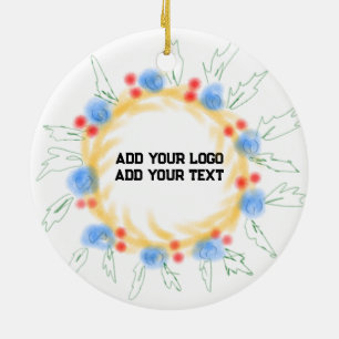 Ornamento De Cerâmica Logotipo personalizado simples e elegante aqui na 