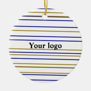 Ornamento De Cerâmica Logotipo personalizado simples e elegante aqui na