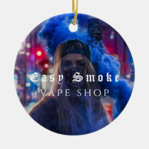 Ornamento De Cerâmica Loja de Vape Fumaça Negócios Pretos