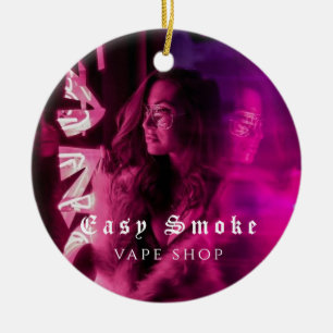 Ornamento De Cerâmica Loja de Vape Fumaça Negra Negócios