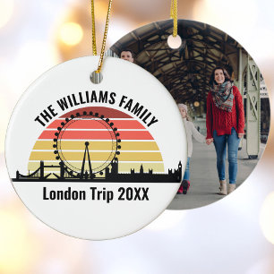 Ornamento De Cerâmica London England Sunset Custom Trip Christmas