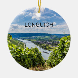Ornamento De Cerâmica Longuich Moselle Vineyard Panorama Alemanha