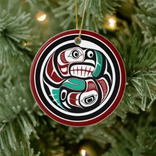 Ornamento De Cerâmica Lontra noroeste da Costa do Pacífico que persegue