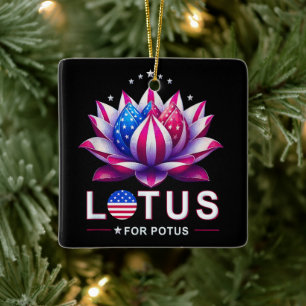 Ornamento De Cerâmica Lotus para Potus Kamala Harris Trendy Lotus Potus
