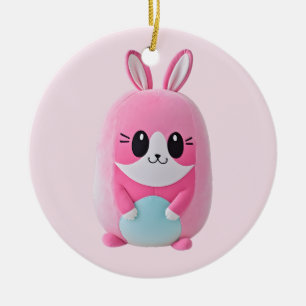 Ornamento De Cerâmica "Lou Lou". Uma fofinho, criatura rosa