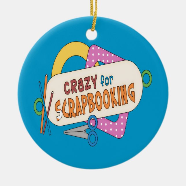 Ornamento De Cerâmica Louco para Scrapbooking (Frente)
