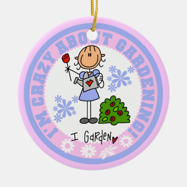 Ornamento De Cerâmica Louco Sobre Jardinagem (Frente)