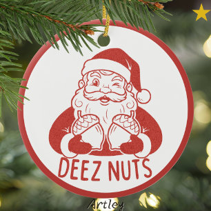 Ornamento De Cerâmica Loucos Retro Style Papais noeis Nojentos Natal