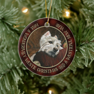 Ornamento De Cerâmica Lounging Westie em Sofa