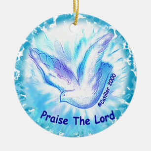 Ornamento De Cerâmica Louvor Cristão Ao Senhor Pombo nome personalizado