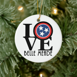 Ornamento De Cerâmica LOVE Belle Meade Tennessee