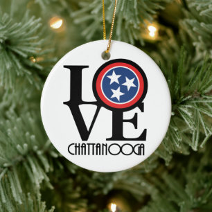 Ornamento De Cerâmica LOVE Chattanooga Tennessee