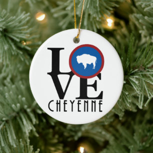Ornamento De Cerâmica LOVE Cheyenne yoming