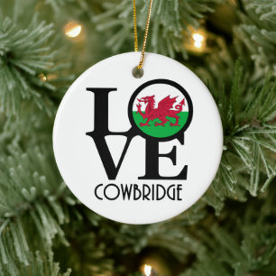Ornamento De Cerâmica LOVE Cowbridge Wales