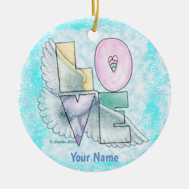 Ornamento De Cerâmica Love Dove (Frente)