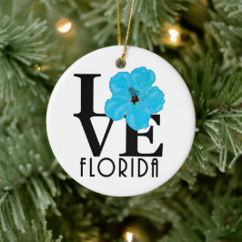 Ornamento De Cerâmica LOVE Florida (hibisco azul)