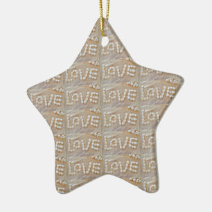 Ornamento De Cerâmica Love Heart Sea Shell Beach Hearts Seashells Summer