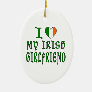 Ornamento De Cerâmica Love Irish Namorada