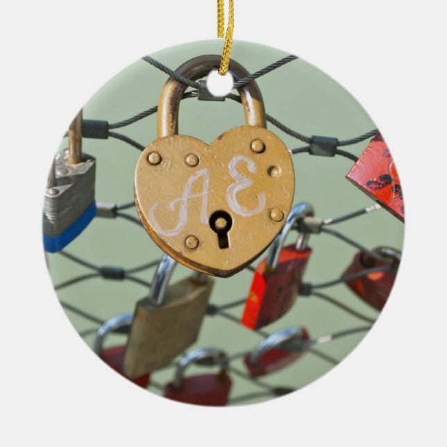 Ornamento De Cerâmica Love Lock (Frente)
