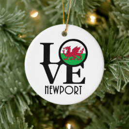 Ornamento De Cerâmica LOVE Newport Wales