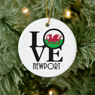 Ornamento De Cerâmica LOVE Newport Wales