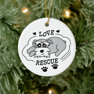 Ornamento De Cerâmica Love Rescue - Round Christmas Ornament
