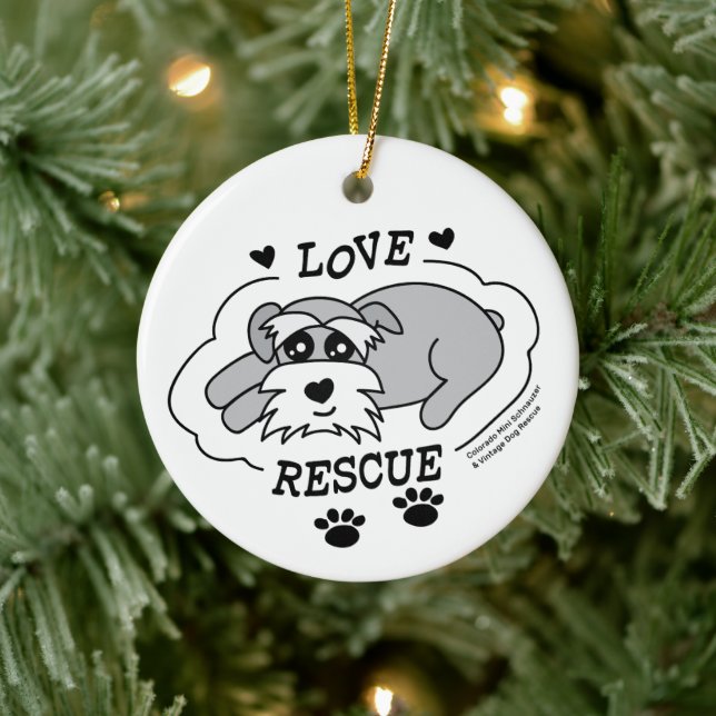 Ornamento De Cerâmica Love Rescue - Round Christmas Ornament (Árvore)
