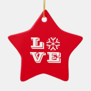 Ornamento De Cerâmica Love Star Ornament