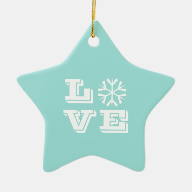 Ornamento De Cerâmica Love Star Ornament (Frente)
