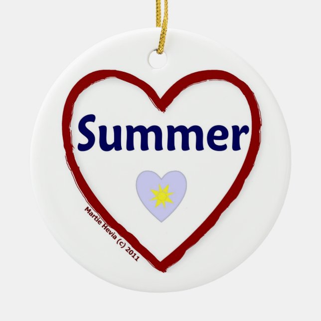 Ornamento De Cerâmica Love Summer (Frente)