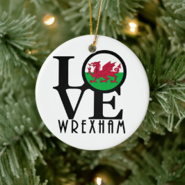 Ornamento De Cerâmica LOVE Wrexham Wales