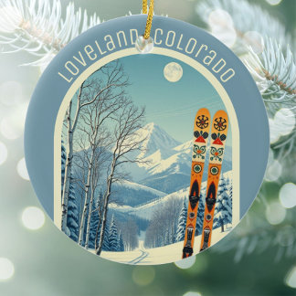 Ornamento De Cerâmica Loveland Colorado Montanhas Rochosas esqui