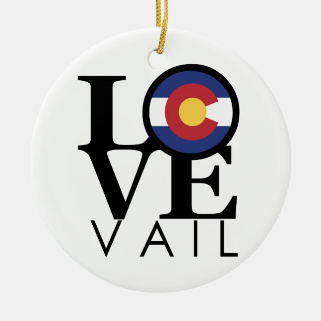 Ornamento De Cerâmica LOVEVail Colorado (Frente)