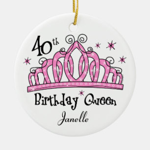 Ornamento De Cerâmica LT da rainha do aniversário de 40 anos da tiara