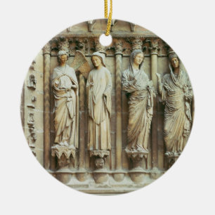 Ornamento De Cerâmica (LtoR) o aviso e a visitação, direito