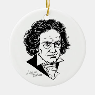 Ornamento De Cerâmica Ludwig van Beethoven