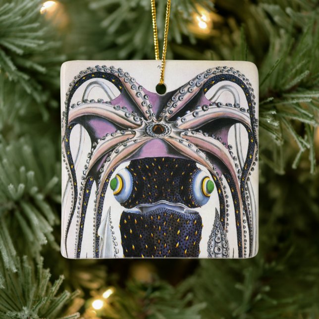 Ornamento De Cerâmica Lula Gigante ou Polvo, Animal de Vida Marinha Anti (Árvore)