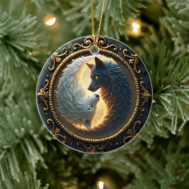 Ornamento De Cerâmica Lunar Balance – Where Shadows Embrace the Light. 