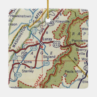 Ornamento De Cerâmica Luray VA Vintage Map