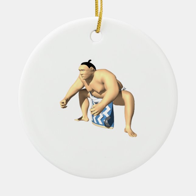 Ornamento De Cerâmica Lutador 3 do Sumo (Frente)