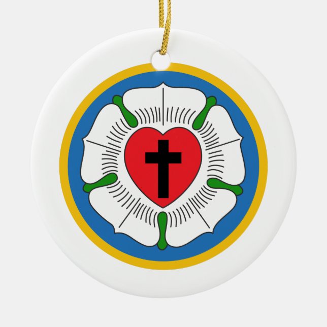 Ornamento De Cerâmica Luthers Rosa (Frente)