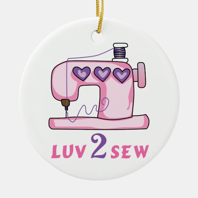 Ornamento De Cerâmica Luv 2 Sew (Frente)