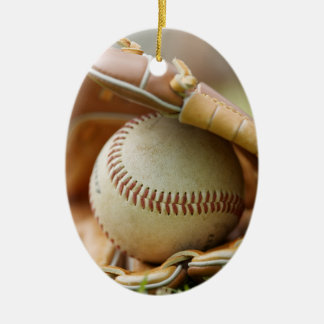 Ornamento De Cerâmica Luva e Bola de Beisebol