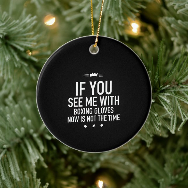 Ornamento De Cerâmica Luvas de boxe brancas (Árvore)