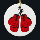 Ornamento De Cerâmica Luvas para in a box<br><div class="desc">Luvas de boxe vermelhas</div>